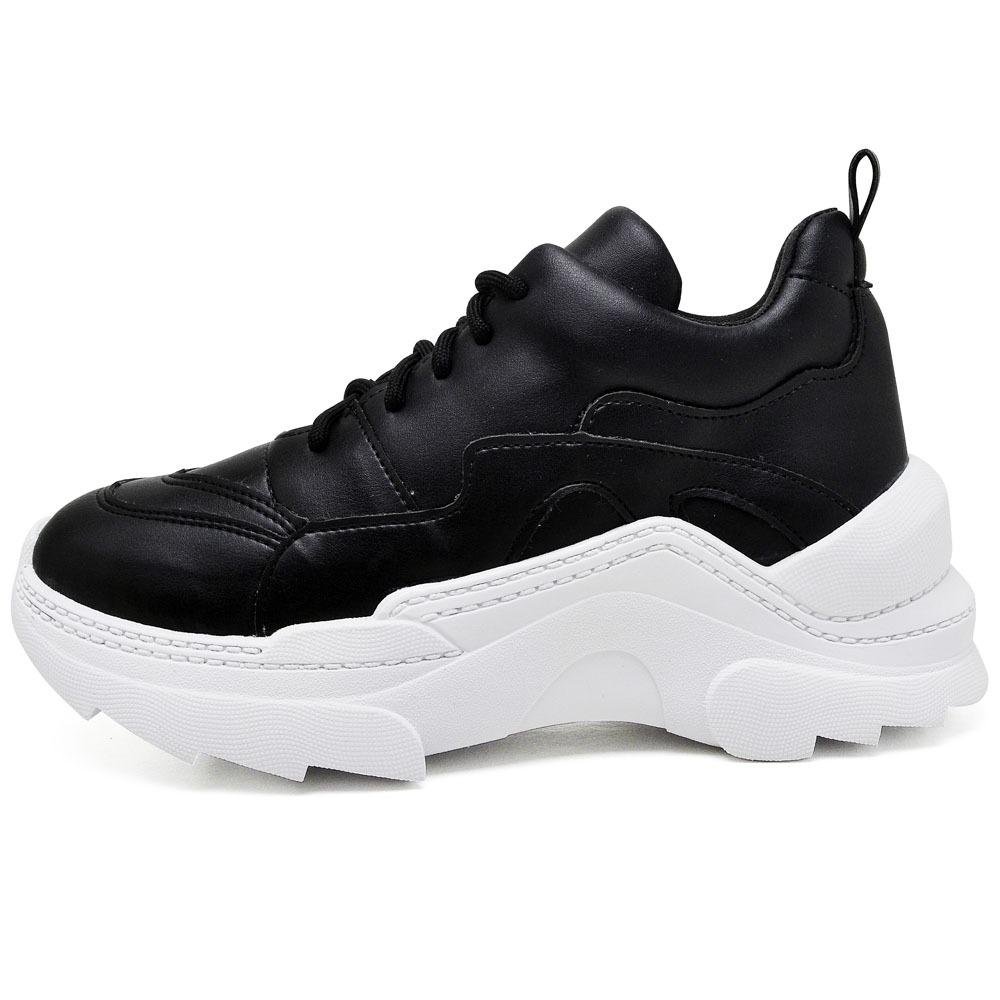 Tênis Sneaker Chunky Casual Pires Shoes com Cadarço Recortes e Sola Robusta