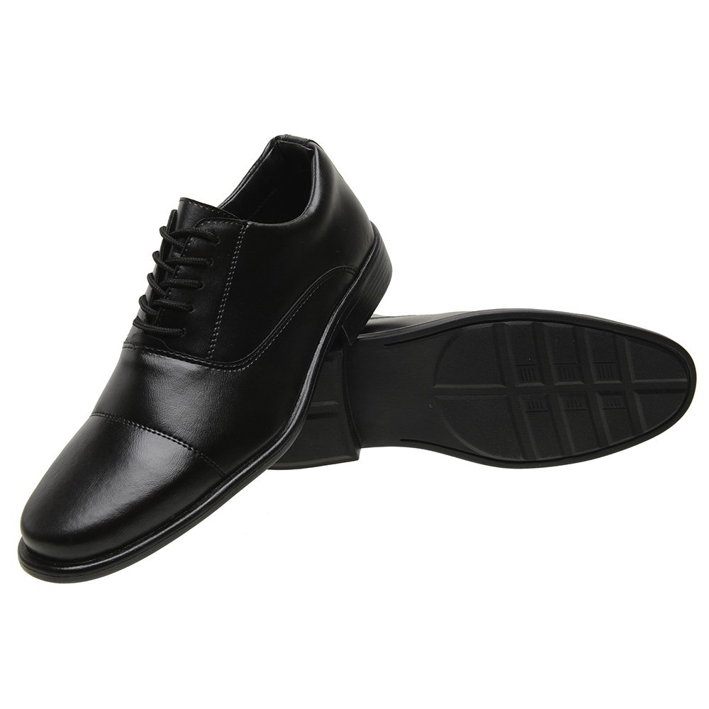 Sapato Social Pires Shoes com Costuras Bico Redondo e Sola Emborrachada Preto 3