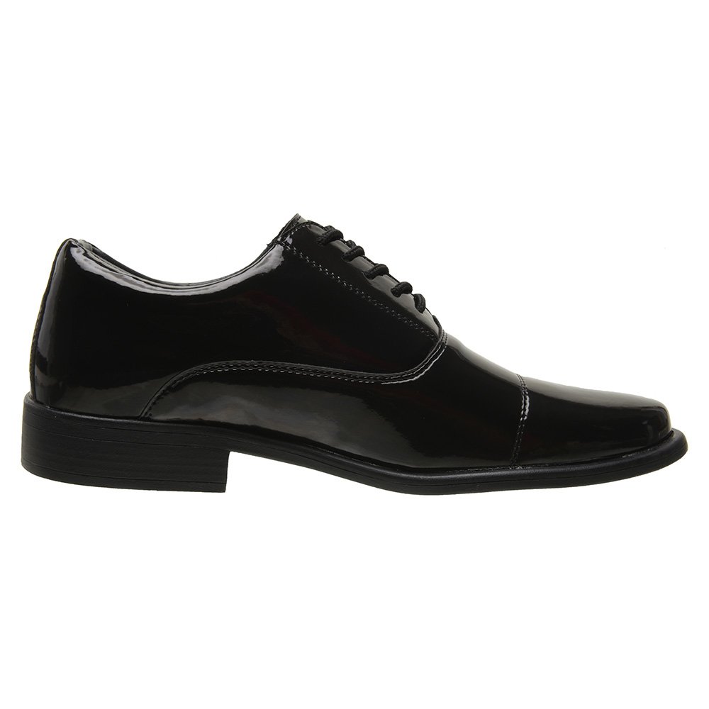 Sapato Social em Verniz Pires Shoes com Costuras Bico Redondo e Sola Borracha Preto 2