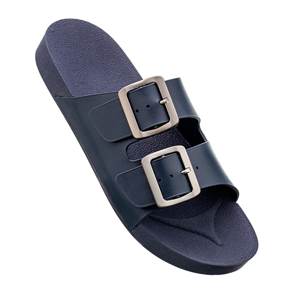 Chinelo Sandália Feminino Fivela Ajustável Moda Estilosa Confortável Dia a Dia Azul 2