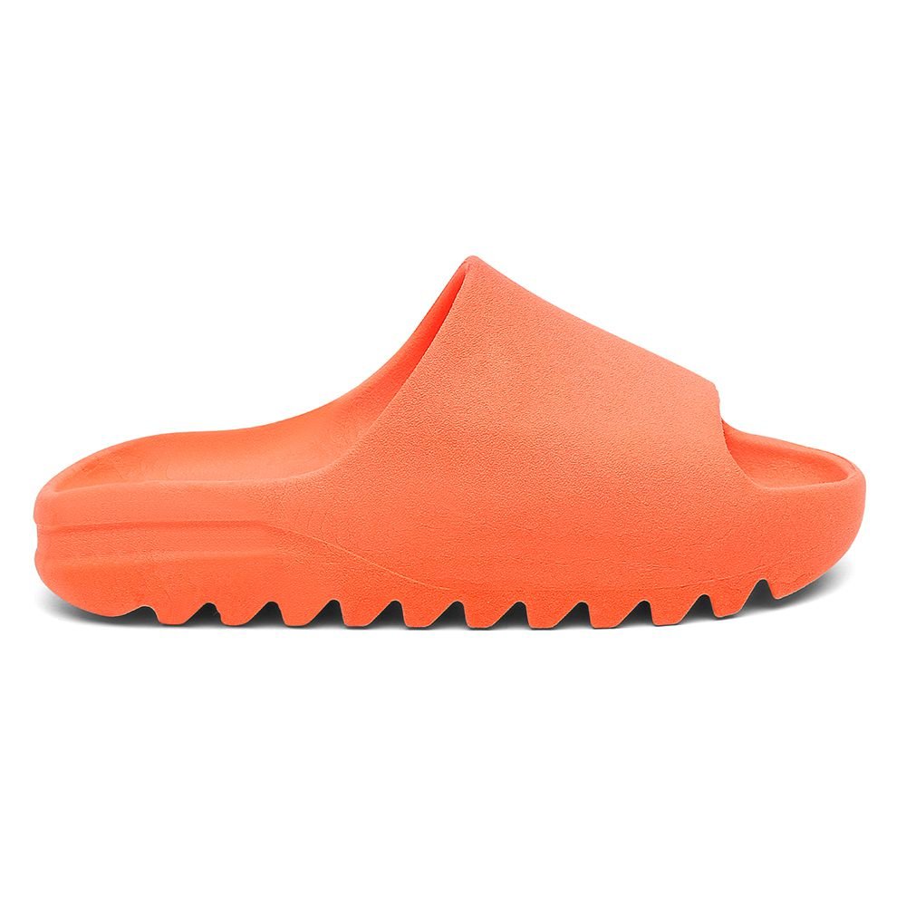 Chinelo Nuvem Slide Feminino Solado Tratorado Conforto Macio Laranja 3