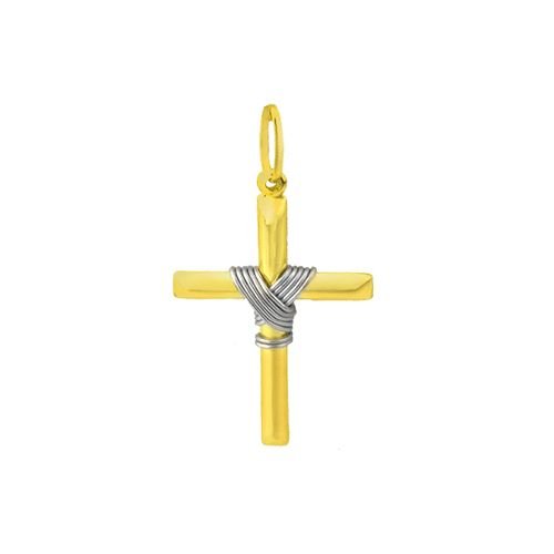 Pingente Em Ouro Cruz Com Nó Dourado 1