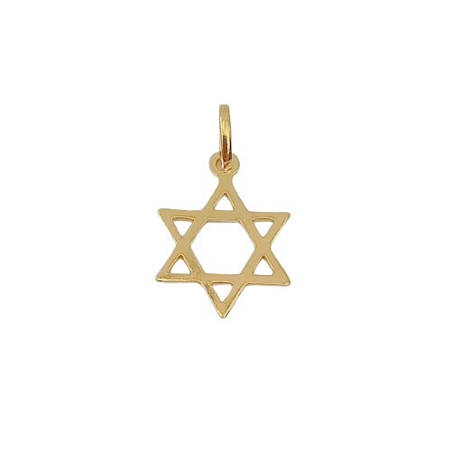 Pingente Estrela De Davi 1,5 cm Em Ouro 18k
