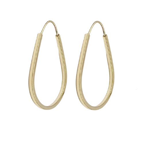 Brinco Argola Gota 2cm Em Ouro 18K Dourado 1