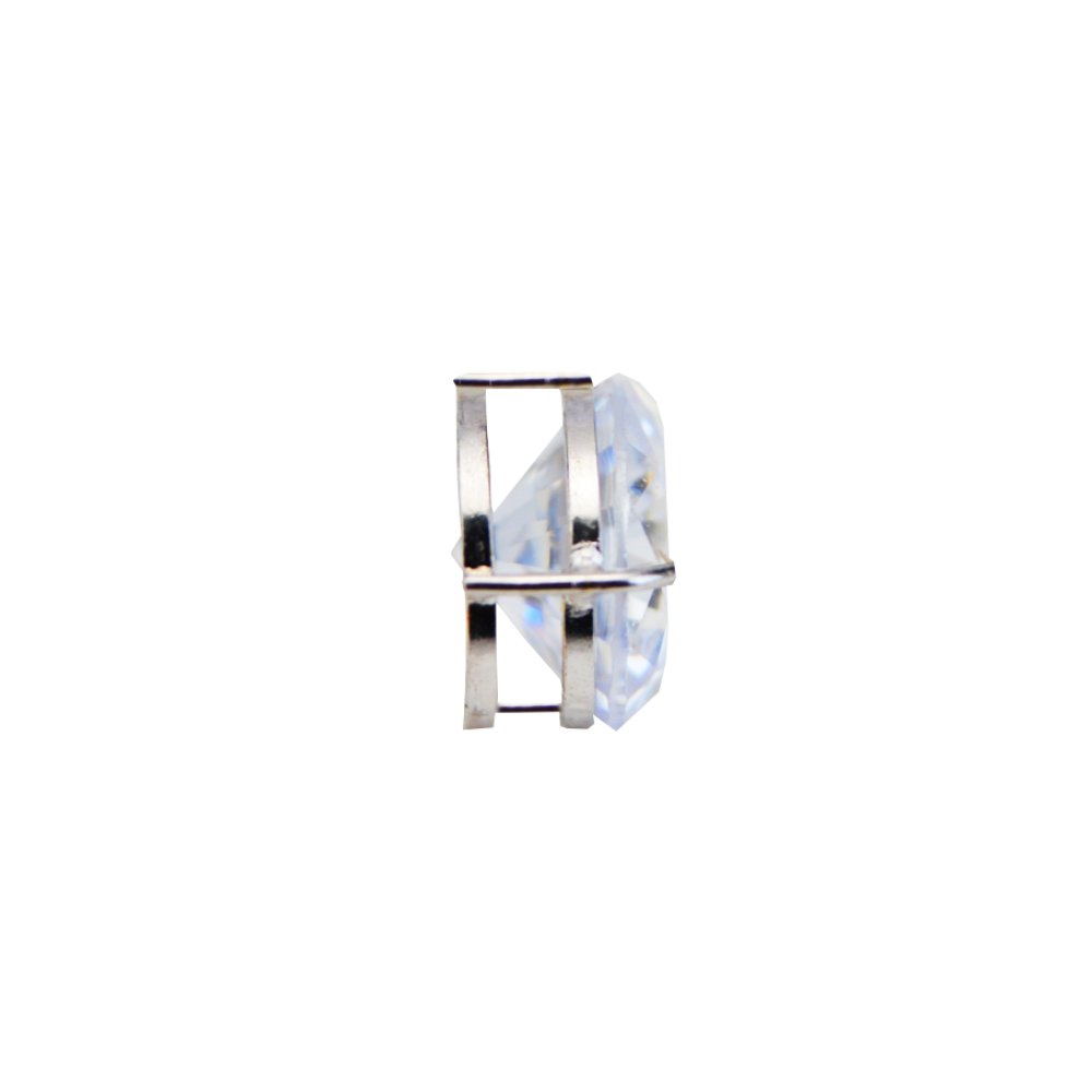Pingente Redondo Zircônia 7 mm em Ouro Branco Prata 2