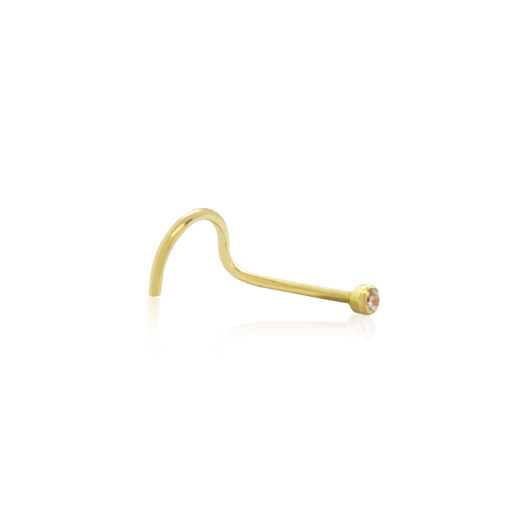 Piercing de Nariz com Zircônia em Ouro 18K Dourado 2