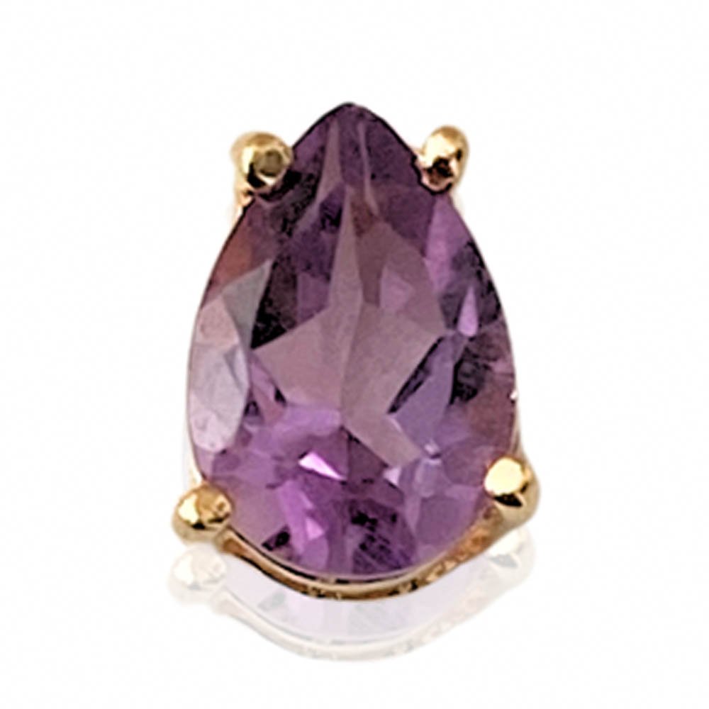 Pingente Gota com Ametista em Ouro 18k Dourado 1