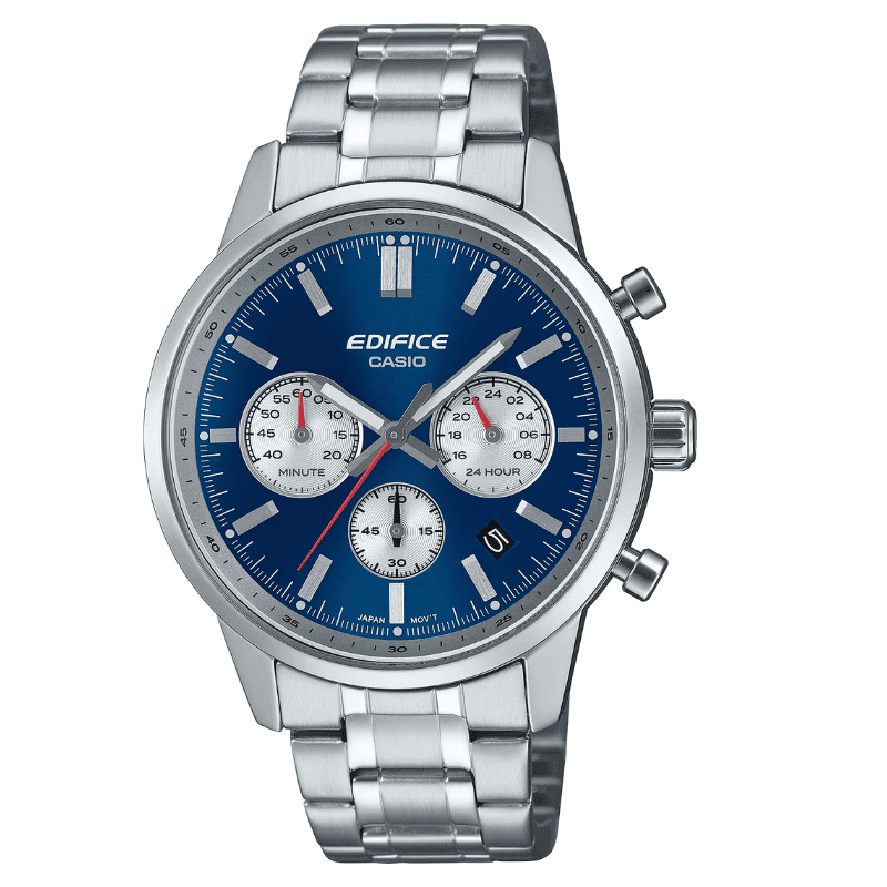 Relógio CASIO EDIFICE masculino prata azul EFR-575D-2ADF