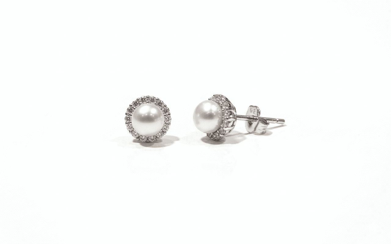 Brinco em Prata 7mm com Pérola 5,5mm