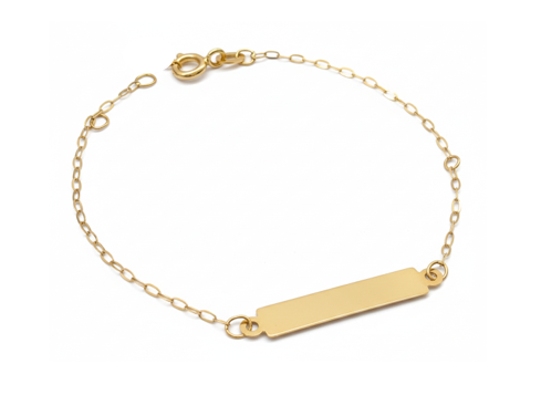 Pulseira 13,5 cm Infantil Chapa Zeta Ouro 18K