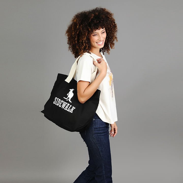 Bolsa Ecobag Lona - Preto Preto 1