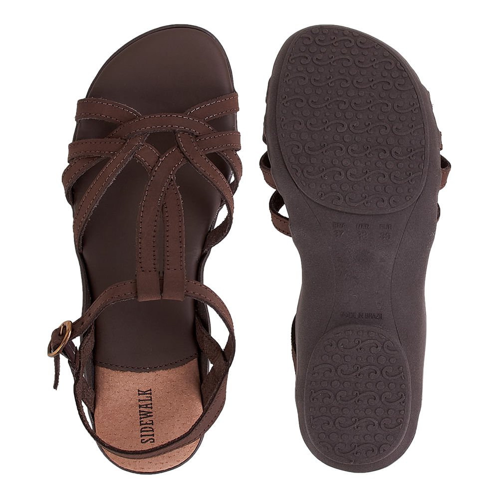 Sandália Rasteirinha Perola - Tabaco Marrom 3