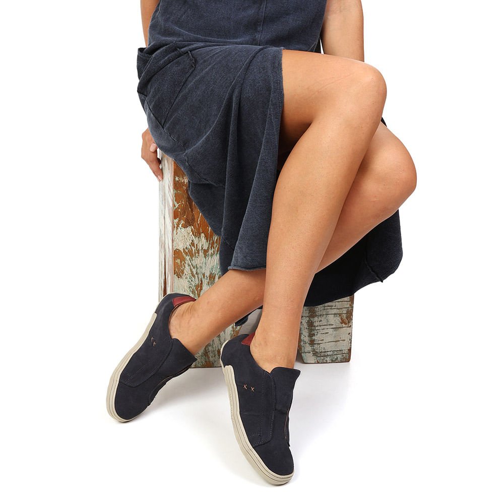 Tenis Fem Camurca Fly - Azul Marinho Azul Marinho 3