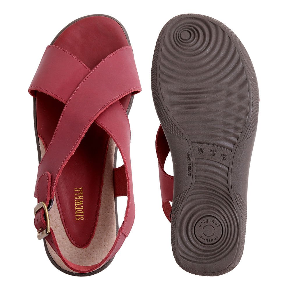 Sandália Fivela Pecus-Plato - Vinho Vinho 3