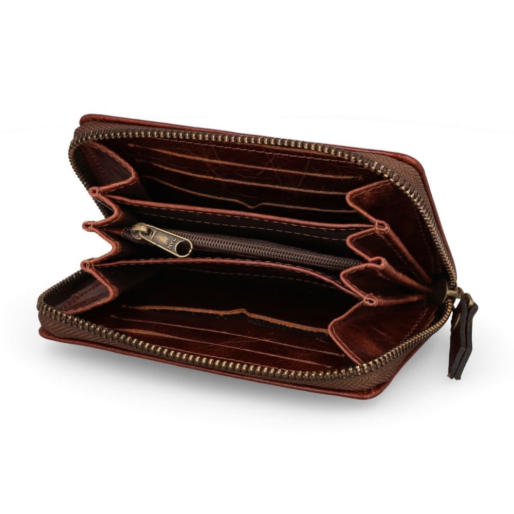 Carteira Feminia Couro - Vinho Marrom 2