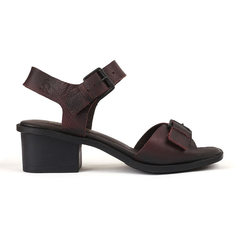 Sandalia Salto Fivela - Bordo Bordô 1