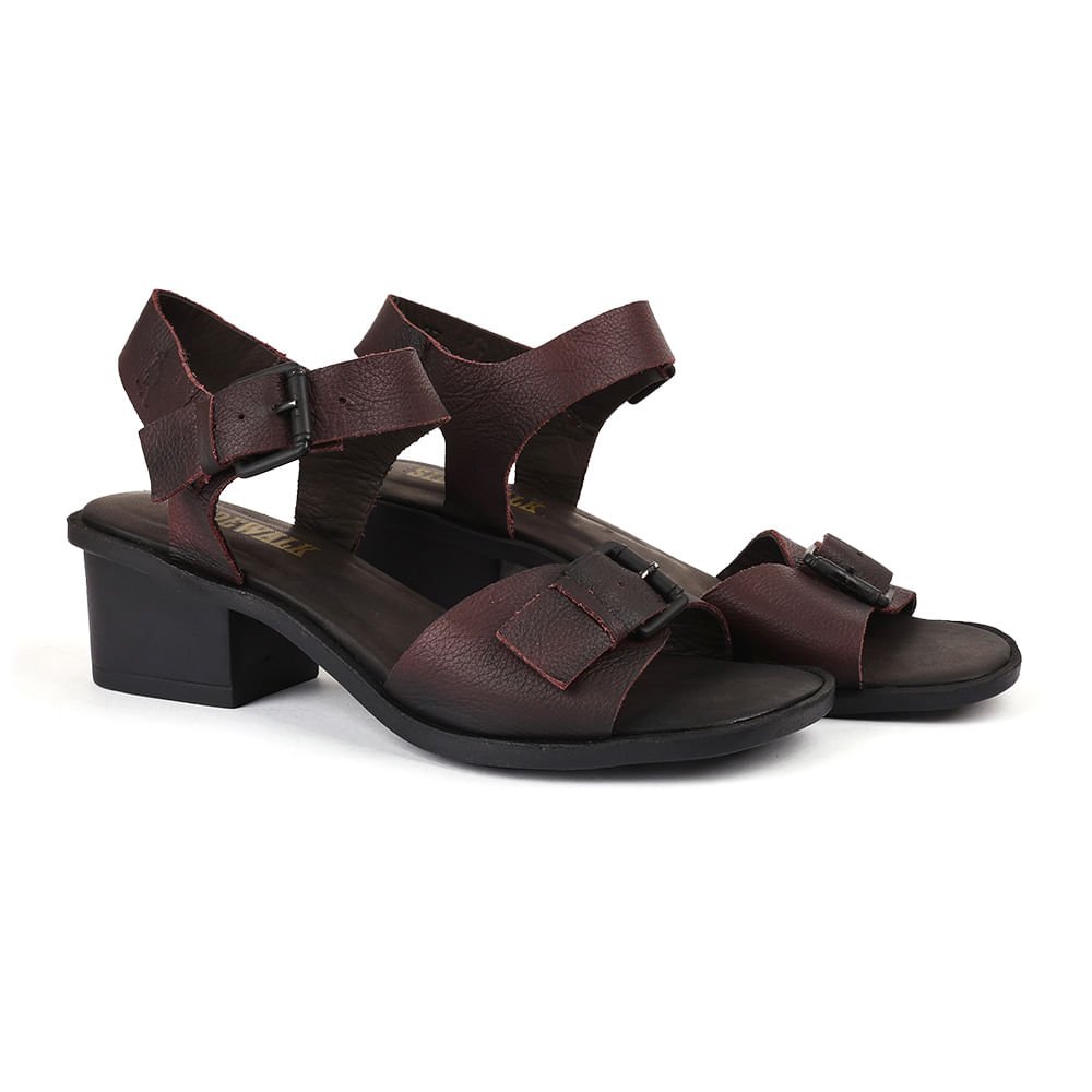 Sandalia Salto Fivela - Bordo Bordô 2