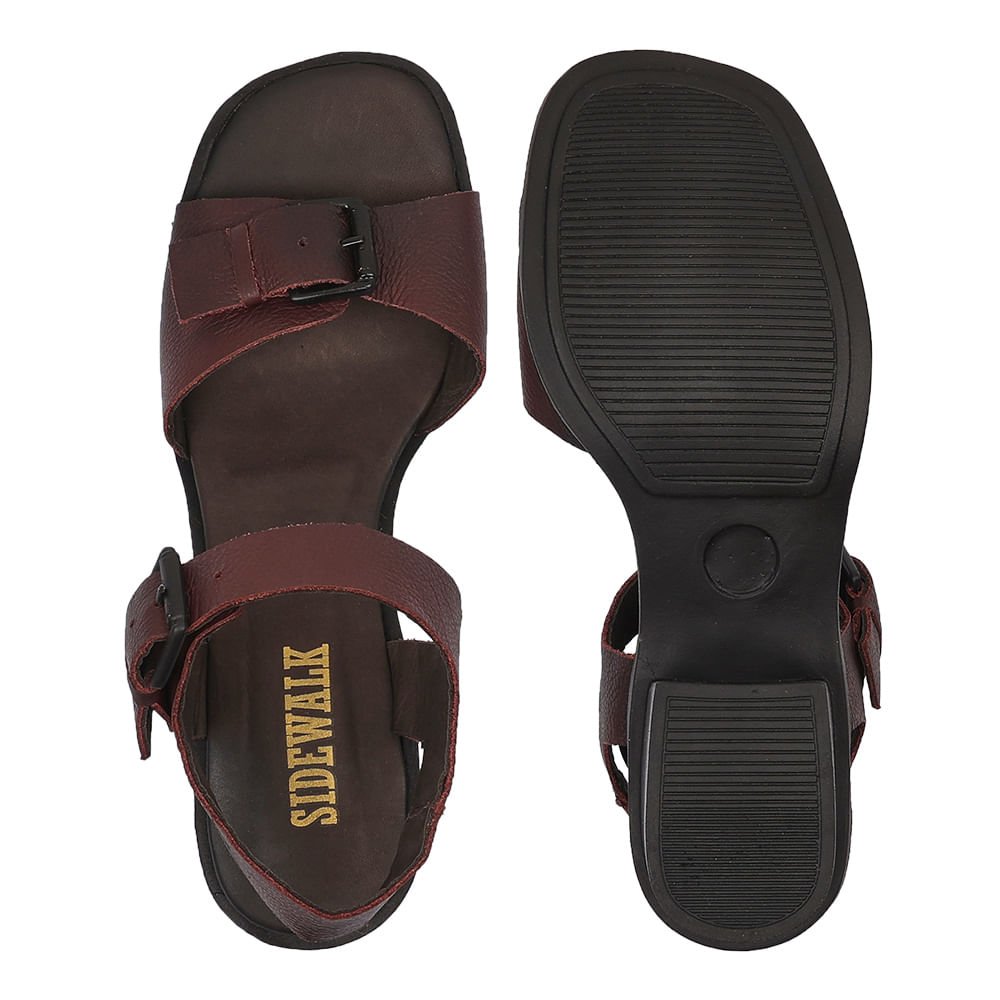 Sandalia Salto Fivela - Bordo Bordô 3