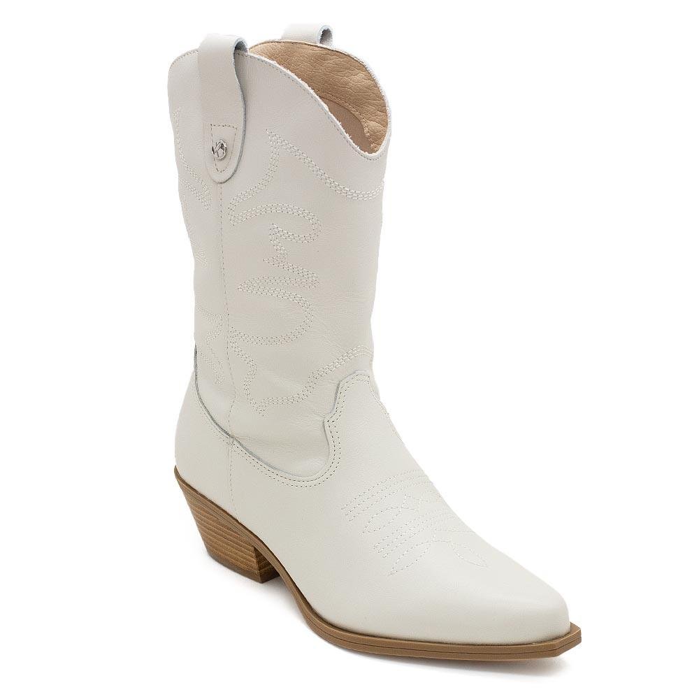 Bota Cano Médio Texana Country Bottero 346301 Couro Gelo Branco 1