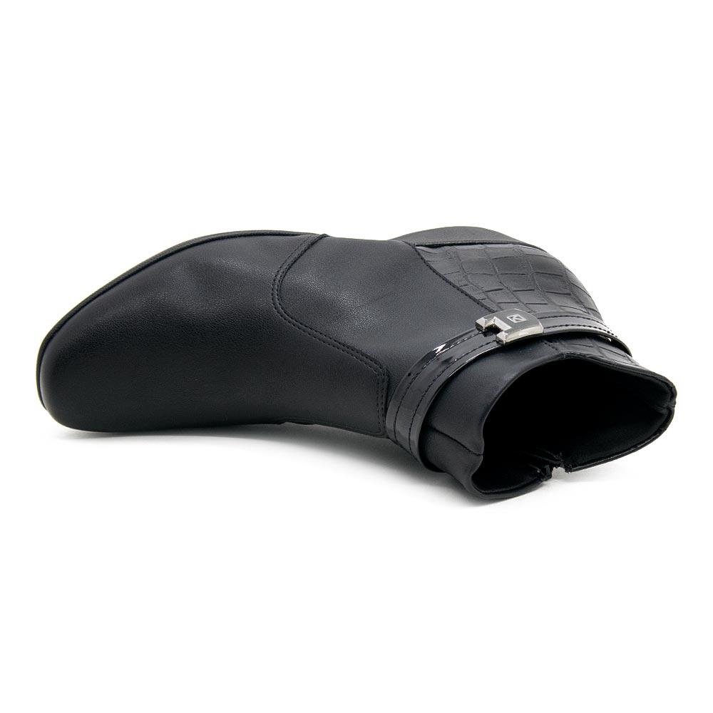 Bota Cano Curto Feminina Piccadilly 143194-1 Preta Preto 3