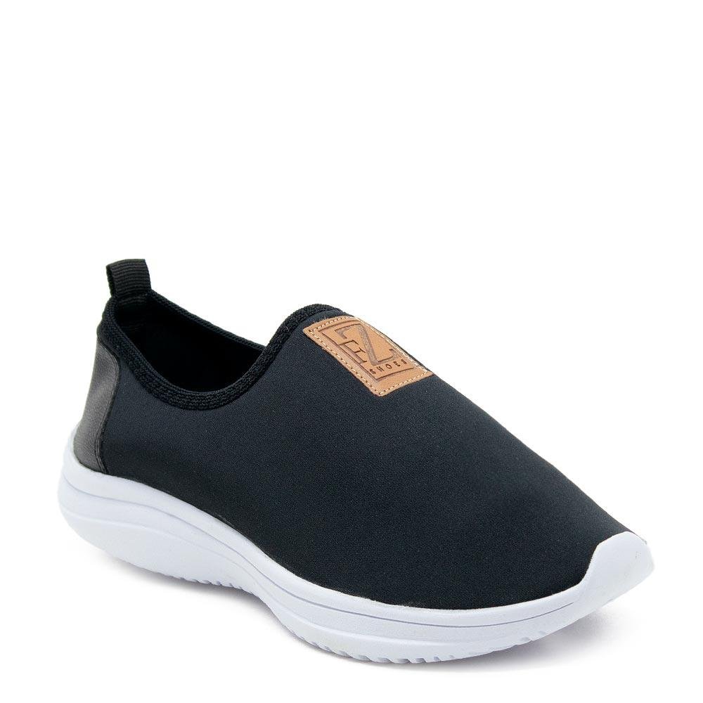 Tênis Slip On Feminino Fashion Fz 201-06 Preto Preto 1