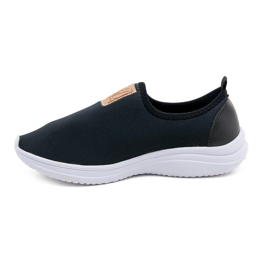 Tênis Slip On Feminino Fashion Fz 201-06 Preto Preto 2