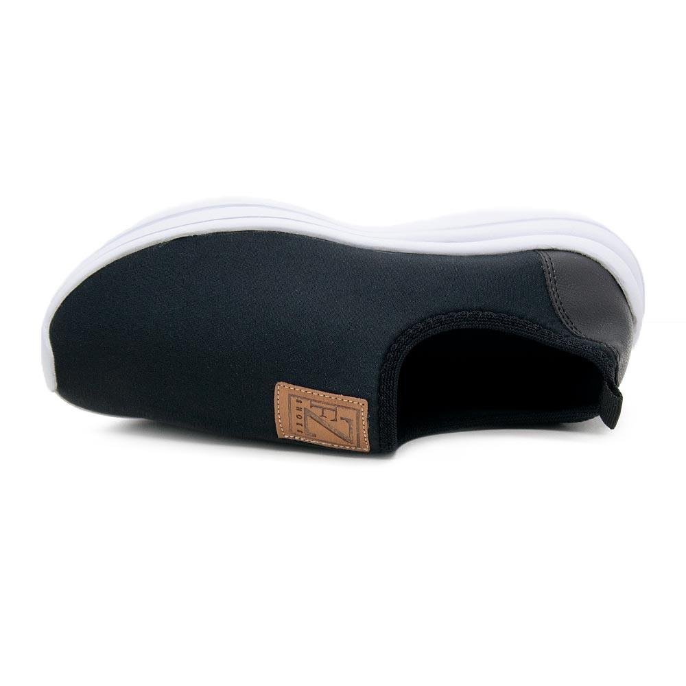Tênis Slip On Feminino Fashion Fz 201-06 Preto Preto 3