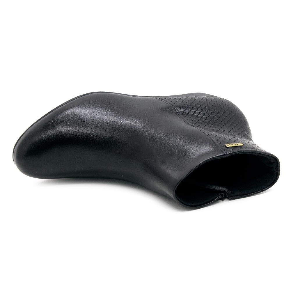 Bota Cano Curto Feminina Modare 7076.100 Preta Preto 3