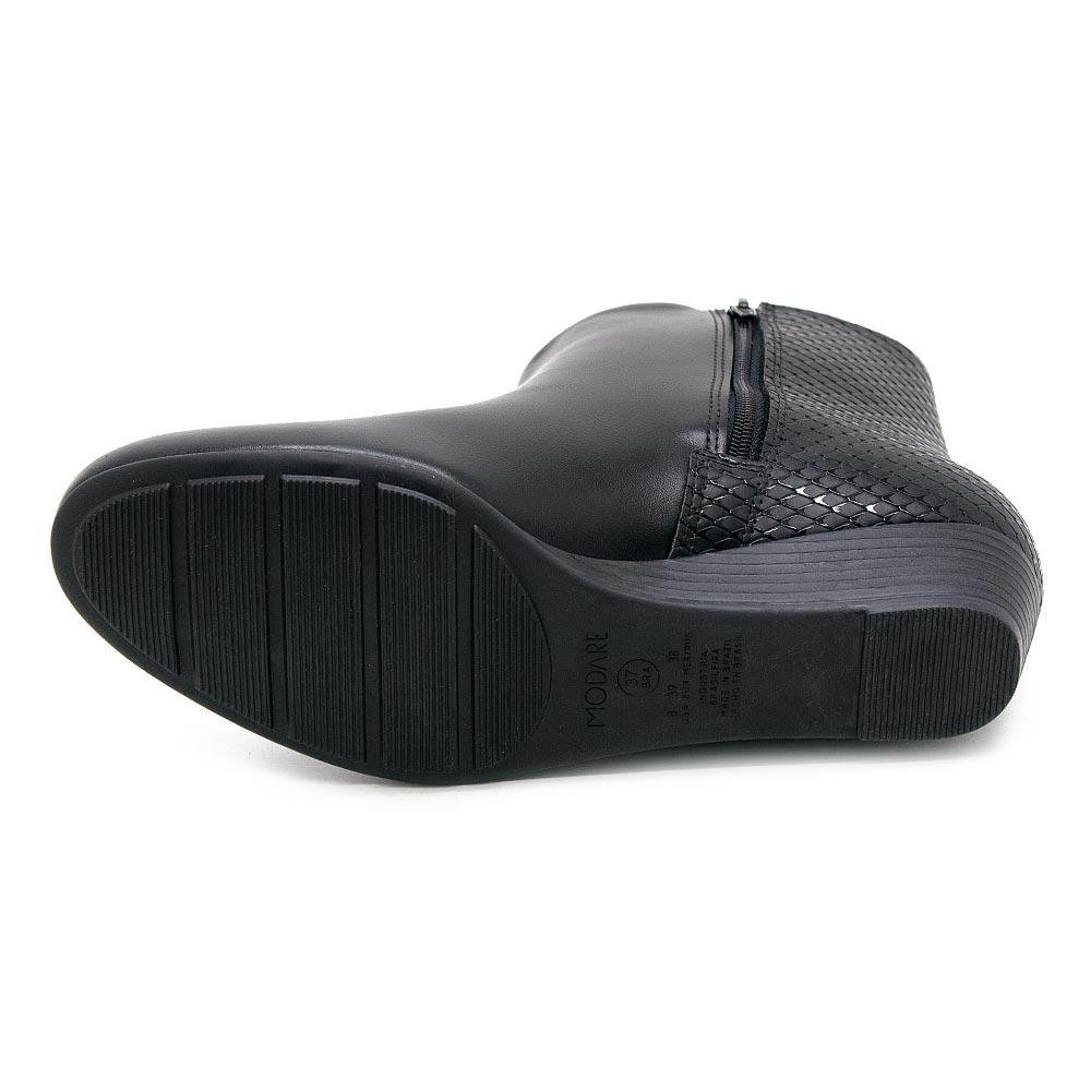 Bota Cano Curto Feminina Modare 7076.100 Preta Preto 4
