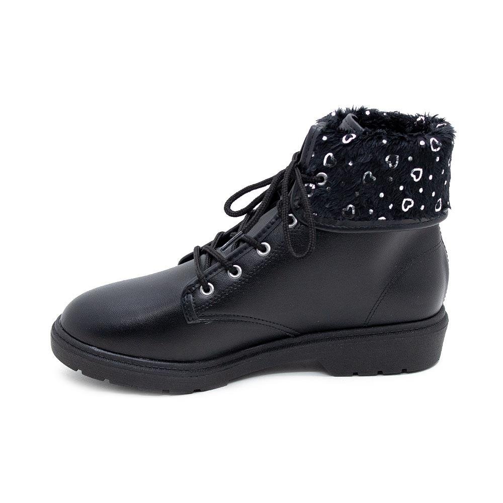 Bota Coturno Infantil Menina Molekinha 2164.129 Preto Preto 2