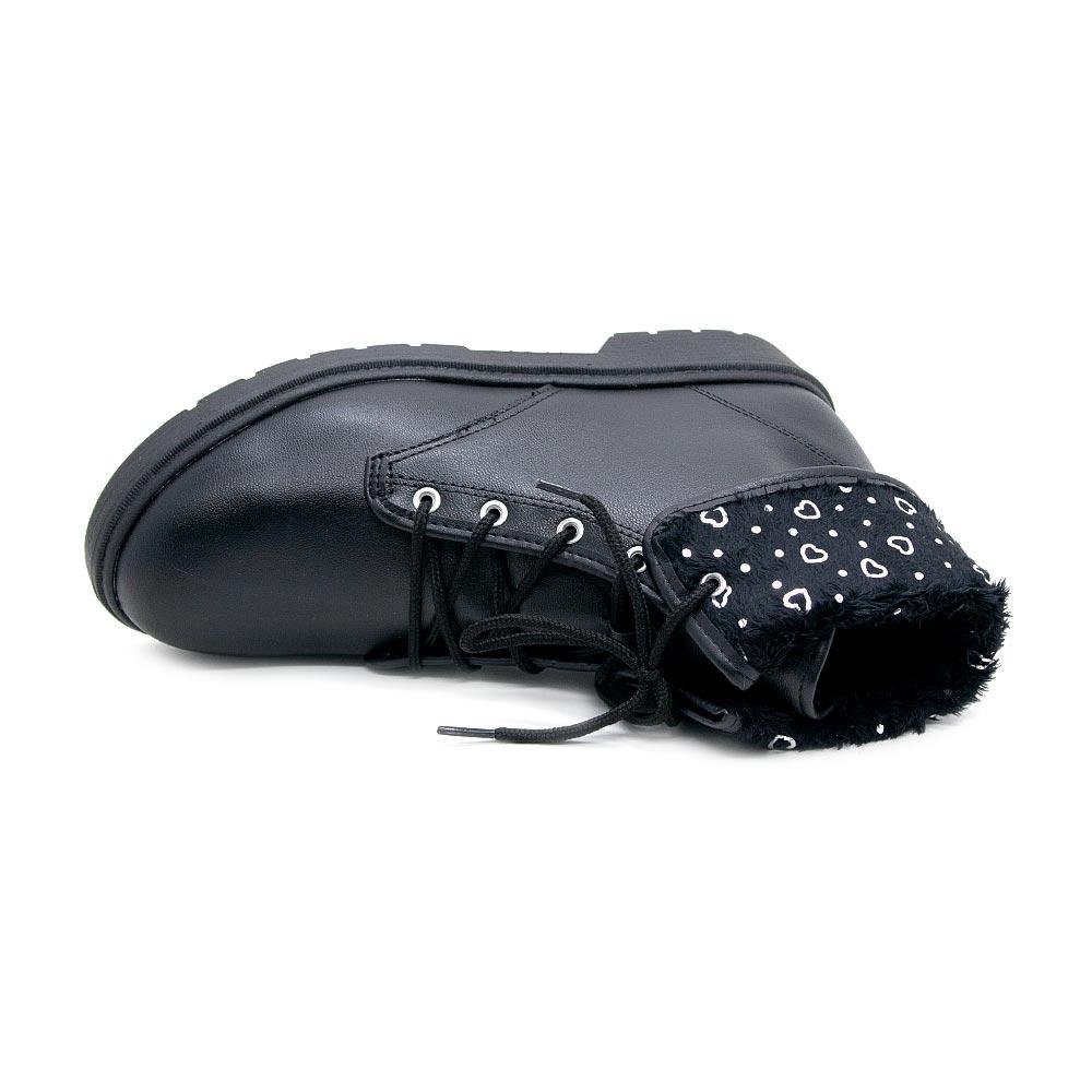 Bota Coturno Infantil Menina Molekinha 2164.129 Preto Preto 3