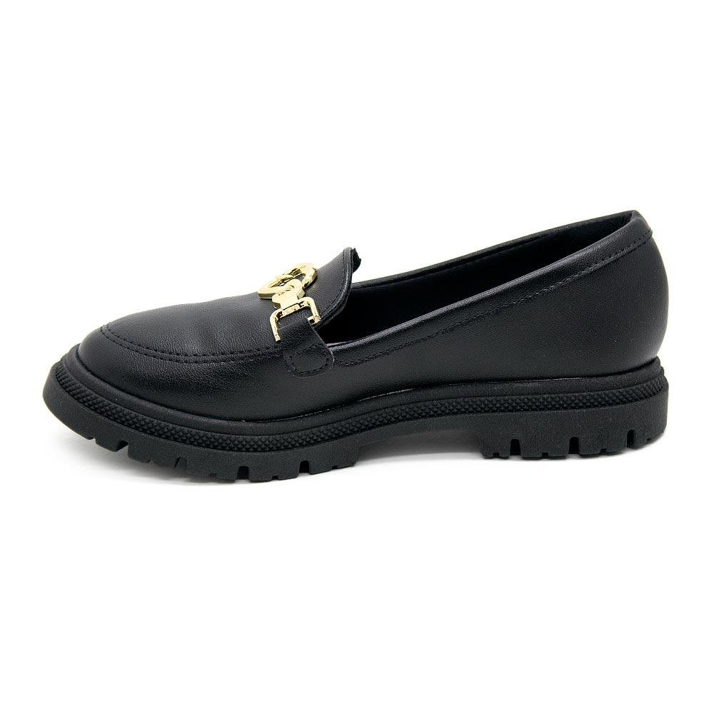 Sapato Infantil Molekinha Loafer Tratorado 2566.102 Preto Preto 2