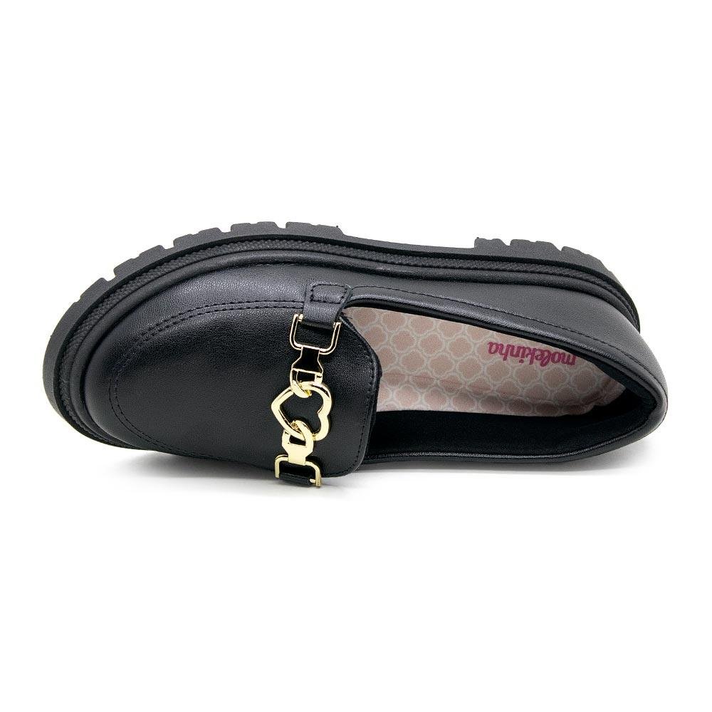 Sapato Infantil Molekinha Loafer Tratorado 2566.102 Preto Preto 3