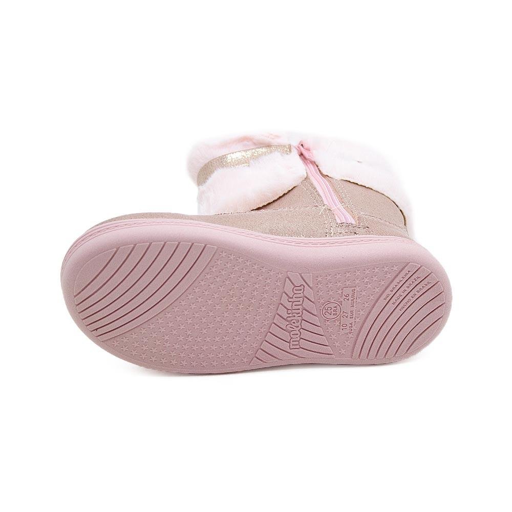 Bota Cano Médio Infantil Menina Molekinha 2127.216 Rosa Rosa 4
