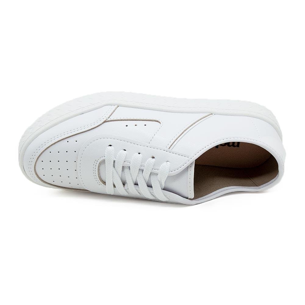 Tênis Casual Feminino Moleca 5712.320 Branco Branco 3