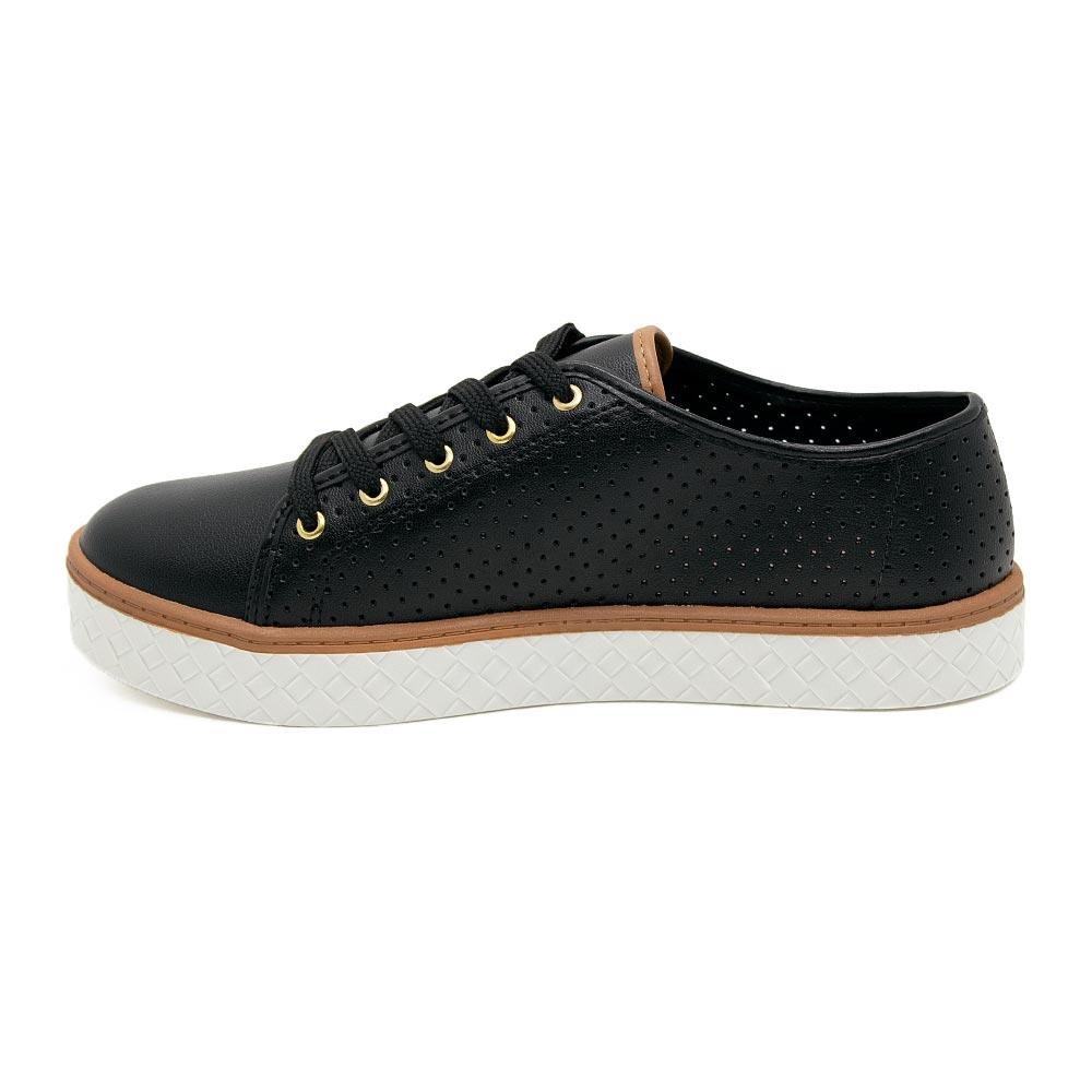 Tênis Casual Feminino Moleca 5712.205 Preto Preto 2