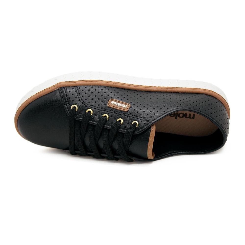 Tênis Casual Feminino Moleca 5712.205 Preto Preto 3