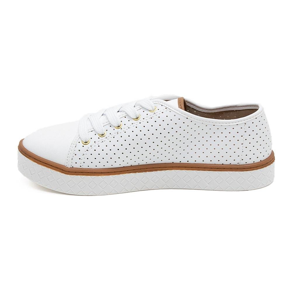 Tênis Casual Feminino Moleca 5712.205 Branco Branco 3