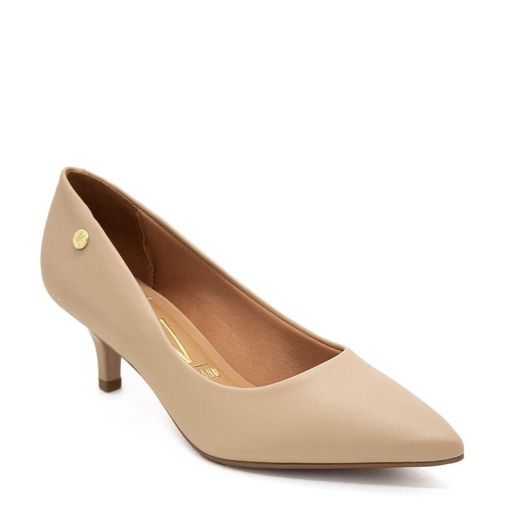 Sapato Scarpin Salto Baixo Feminino Vizzano 1122.828 Bege Bege 1