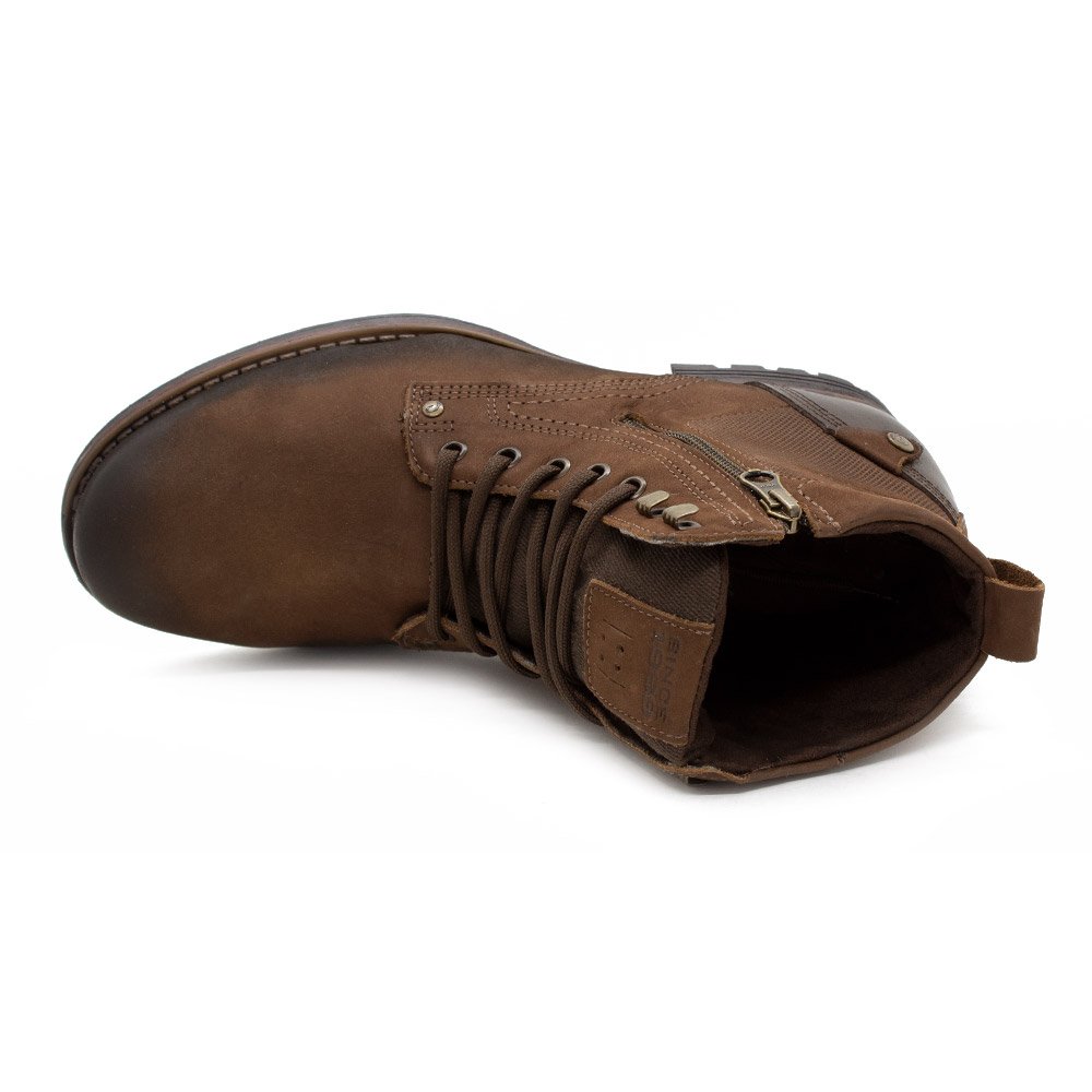 Coturno Masculino Pegada 180745 Couro Castanho Marrom 3