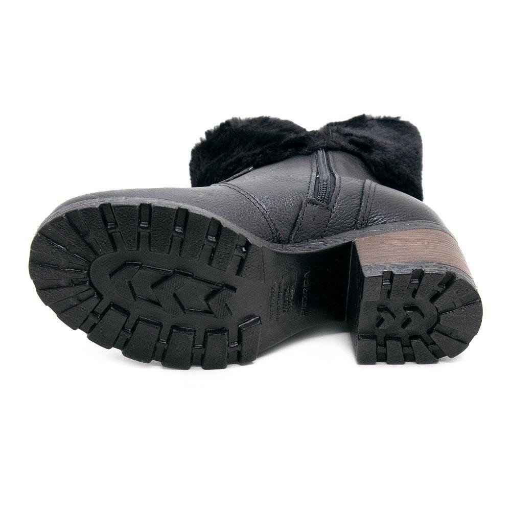 Bota Cano Curto Feminina Pegada 281328 Couro Preta Preto 4