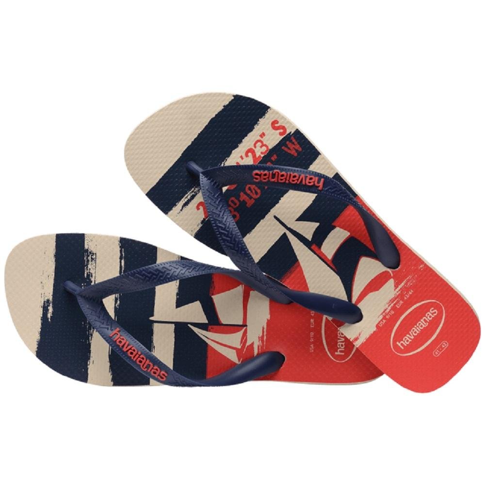 Chinelo Havaianas Masculino Top Nautical Bege Bege 3