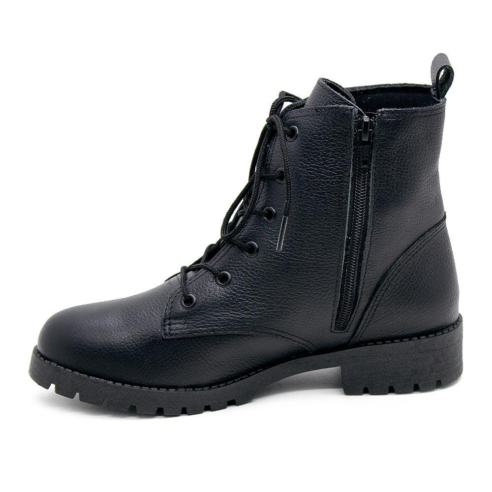 Bota Coturno Cano Curto Estilo Mix 27100 Preta Preto 2