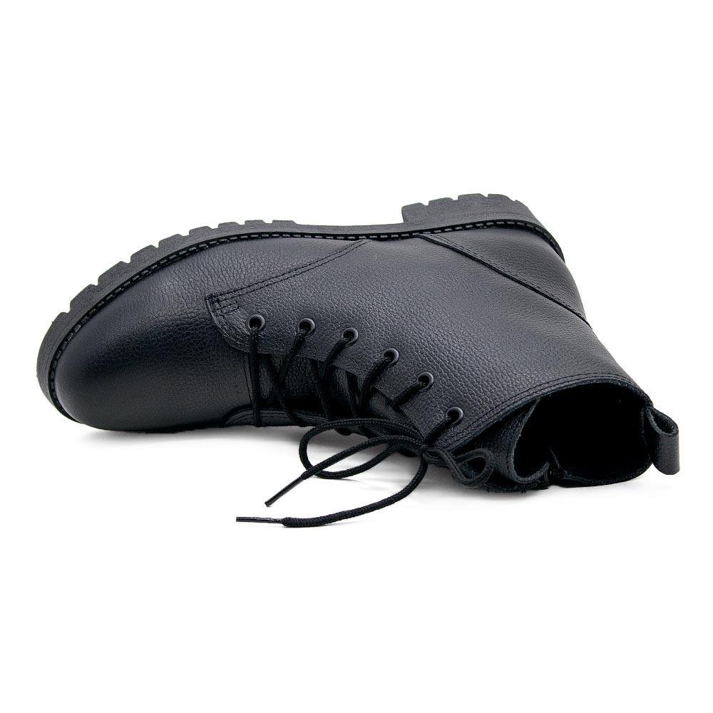 Bota Coturno Cano Curto Estilo Mix 27100 Preta Preto 3