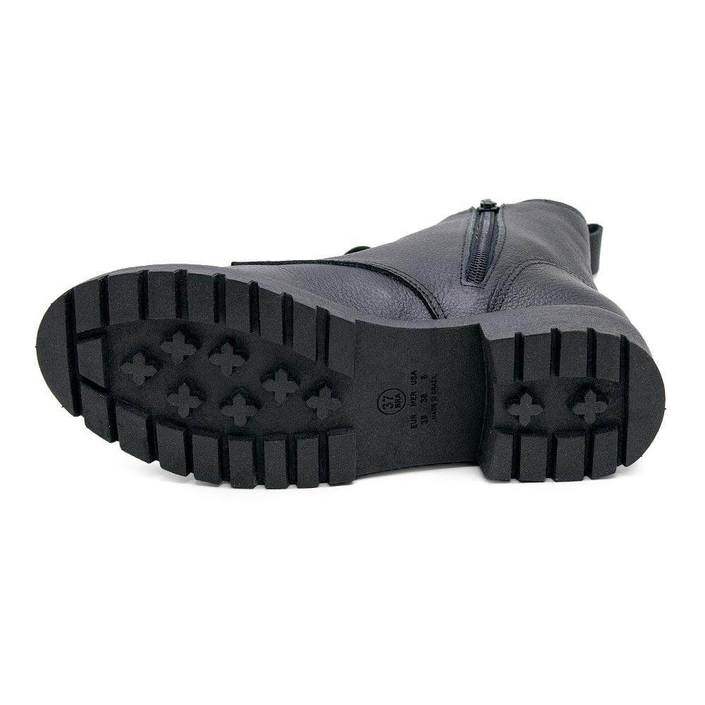 Bota Coturno Cano Curto Estilo Mix 27100 Preta Preto 4