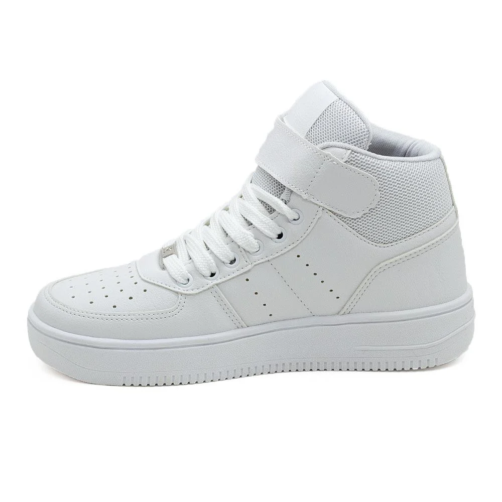 Tênis Cano Alto Casual Masculino Ollie Premium 501 Branco Branco 2