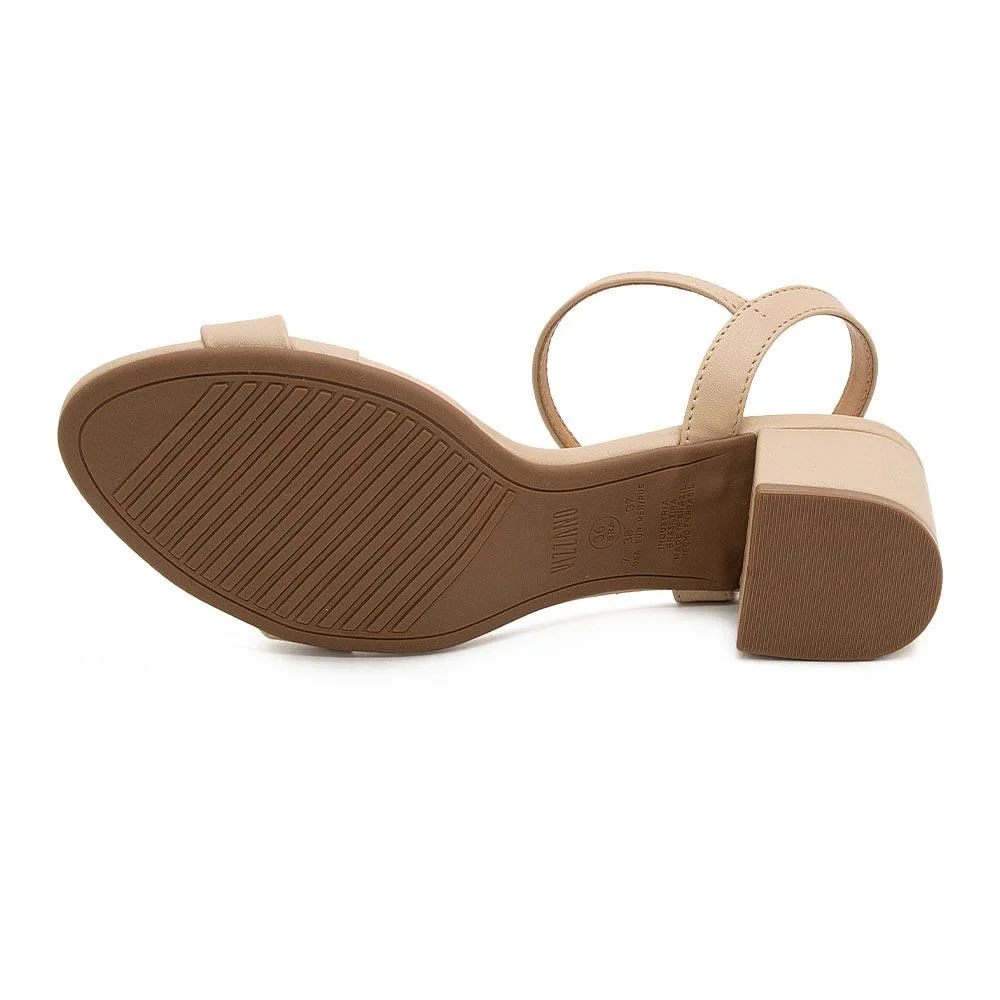 Sandália Salto Baixo Vizzano 6291.900 Bege Bege 2