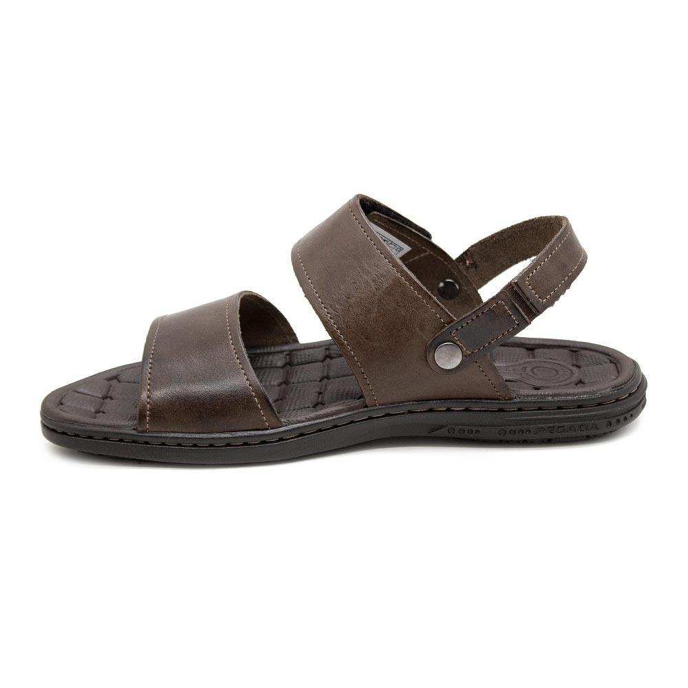 Sandália Masculina Pegada Couro 131286 Cravo Marrom 2