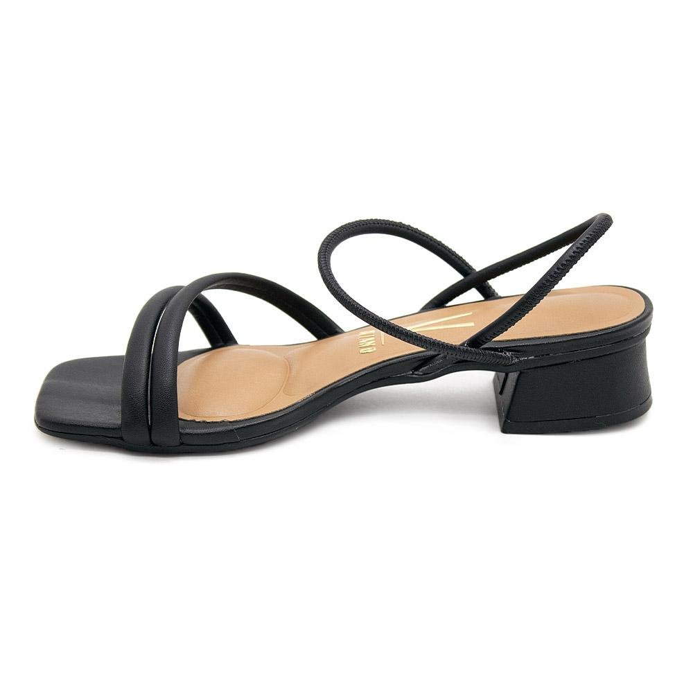 Sandália Salto Baixo Feminina Vizzano 6454.108 Preta Preto 2