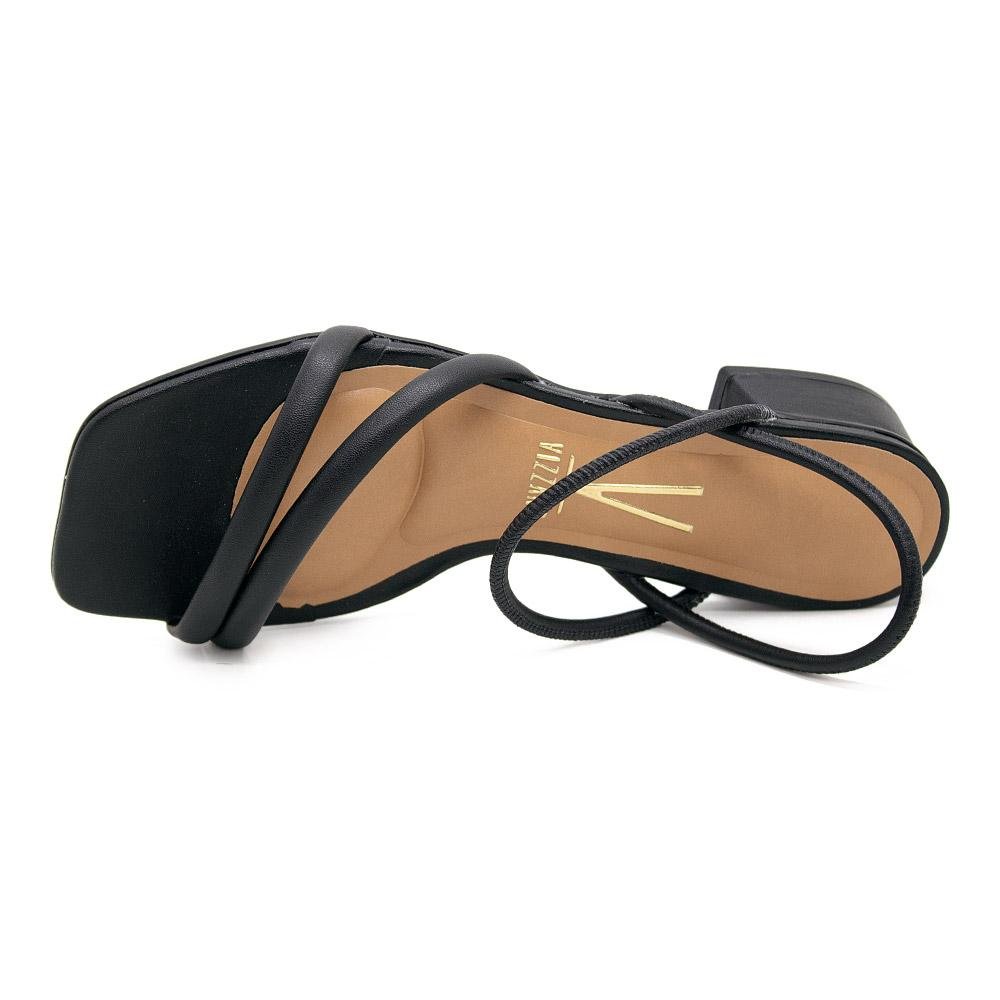 Sandália Salto Baixo Feminina Vizzano 6454.108 Preta Preto 3